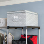 Load image into Gallery viewer, Home Basics Diamond Collection Jumbo Storage Box, Grey $6.00 EACH, CASE PACK OF 12
