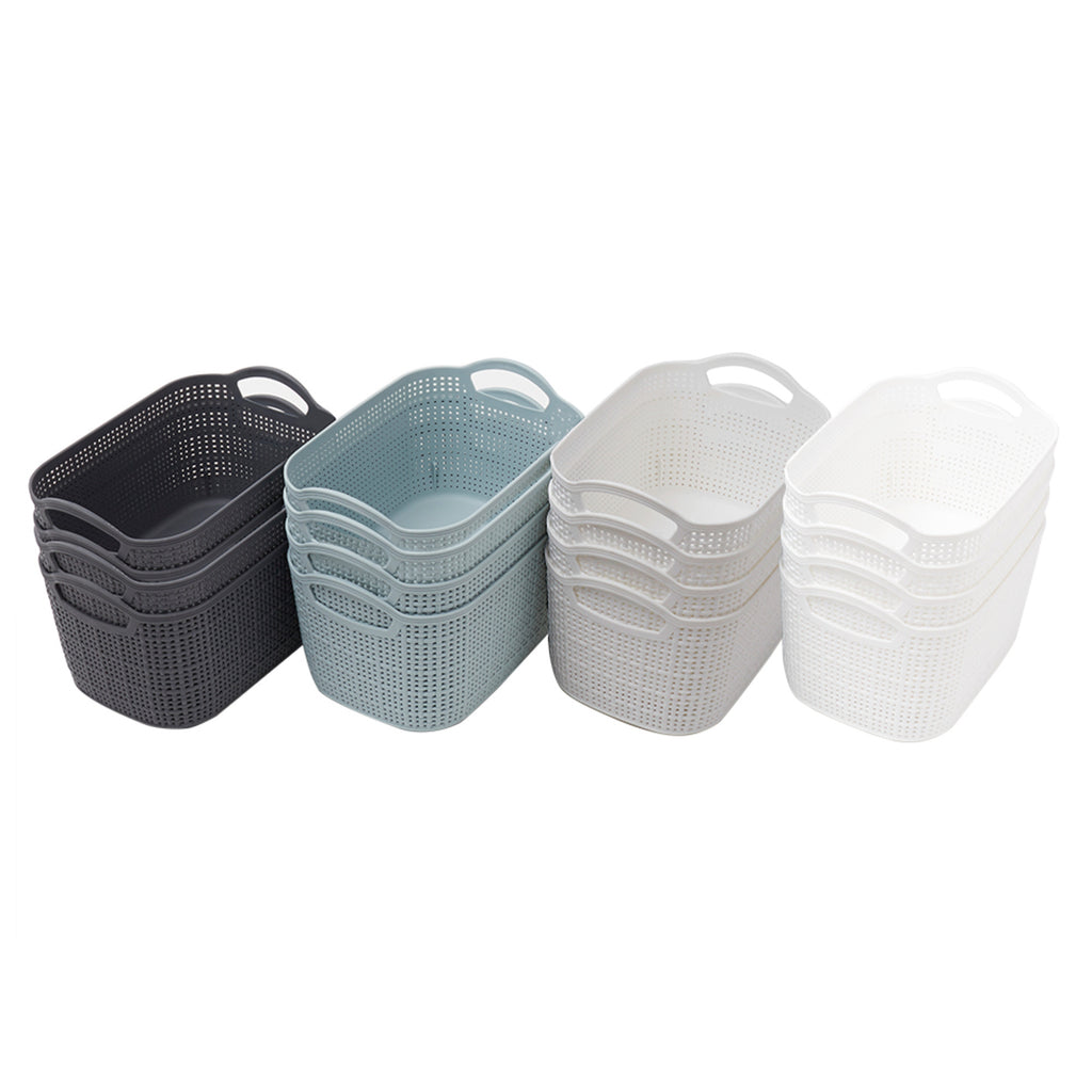 Home Basics 4 Piece Small Flexi Storage Baskets With Handles, Multicolor - Multicolored