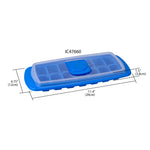 Load image into Gallery viewer, Home Basics No Spill Quick Release Stackable Plastic Ice Cube Tray with Removable Snap-on Lid - Blue
