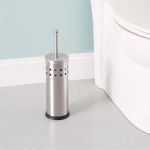 Home Basics Vented Stainless Steel Toilet Brush Set, Silver $5.00 EACH, CASE PACK OF 12