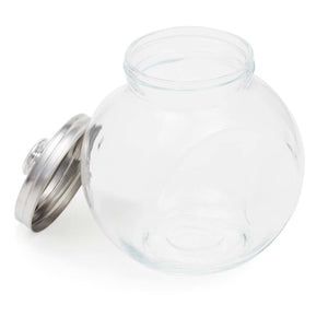 Home Basics Medium 57.48 oz. Round Glass Medium Candy Storage Jar with Stainless Steel Top, Clear $4.00 EACH, CASE PACK OF 12