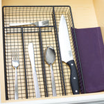 Load image into Gallery viewer, Home Basics 5 Section Wire Cutlery Tray, Black $6.00 EACH, CASE PACK OF 12
