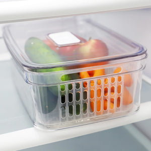Home Basics Medium Produce Saver with Removable Colander, Clear, KITCHEN  ORGANIZATION