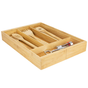 Home Basics Expandable Bamboo Utensil Tray, Natural $20 EACH, CASE PACK OF 6