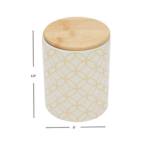 Home Basics Vescia Medium Ceramic Canister with Bamboo Top $6.00 EACH, CASE PACK OF 12