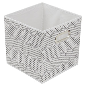 Home Basics Wave Non-Woven Storage Bin with Handle, White $4.00 EACH, CASE PACK OF 12