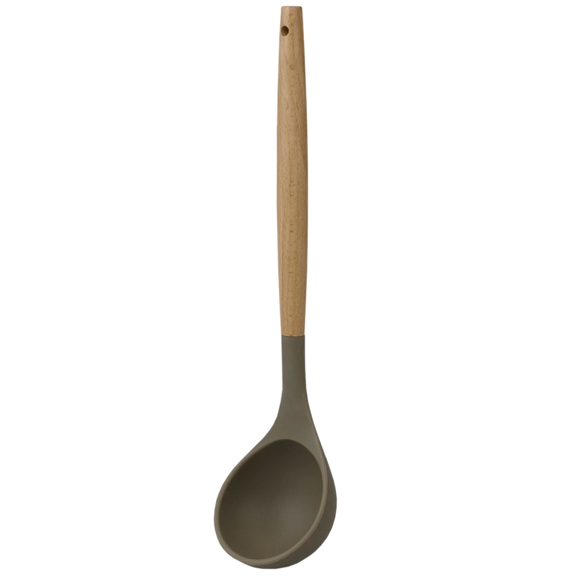 Home Basics Karina High-Heat Resistance Non-Stick Safe Silicone Ladle with Easy Grip Beech Wood Handle, Grey $2.50 EACH, CASE PACK OF 24