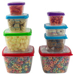 Load image into Gallery viewer, Home Basics 16 Piece Nesting Plastic Food Storage Container Set with Multi-Color Snap-On Lids $8.00 EACH, CASE PACK OF 12
