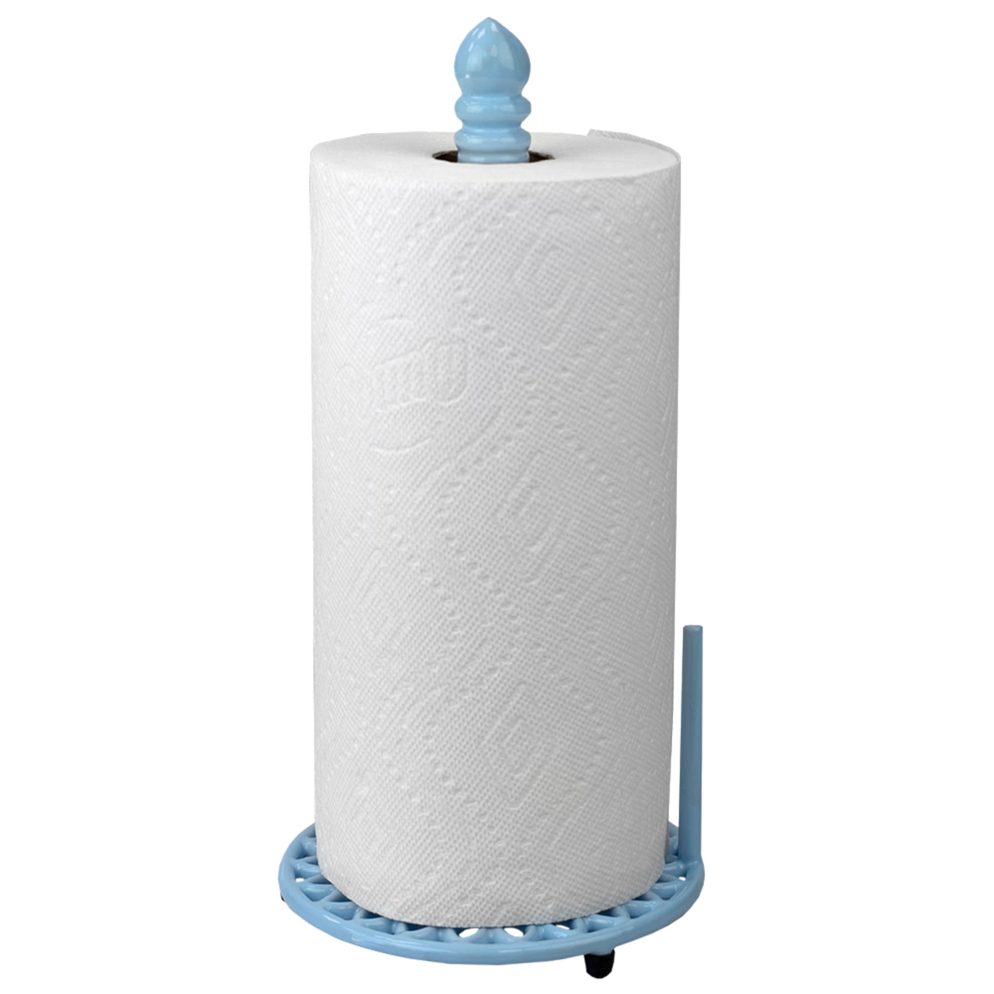 Home Basics Sunflower Free-Standing Cast Iron Paper Towel Holder with Dispensing Side Bar, Blue $8.00 EACH, CASE PACK OF 3