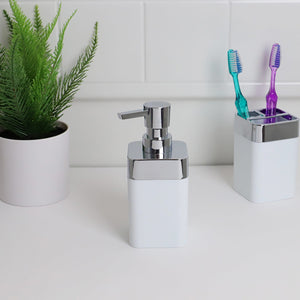 Home Basics Skylar 10 oz. ABS Plastic Soap Dispenser, White $4.00 EACH, CASE PACK OF 12