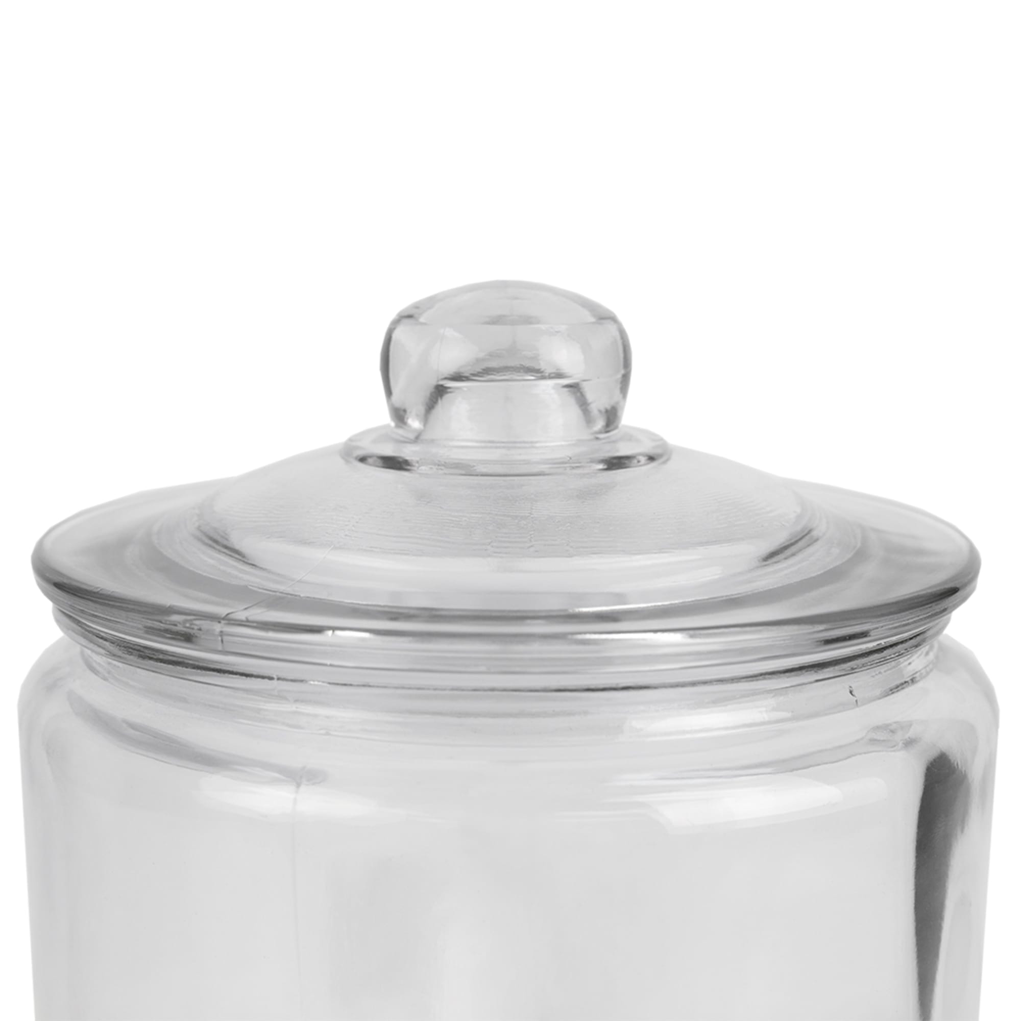 Home Basics Renaissance Collection Large 4 Lt Glass Jar with Easy Grab Knob Handles, Clear $10.00 EACH, CASE PACK OF 6