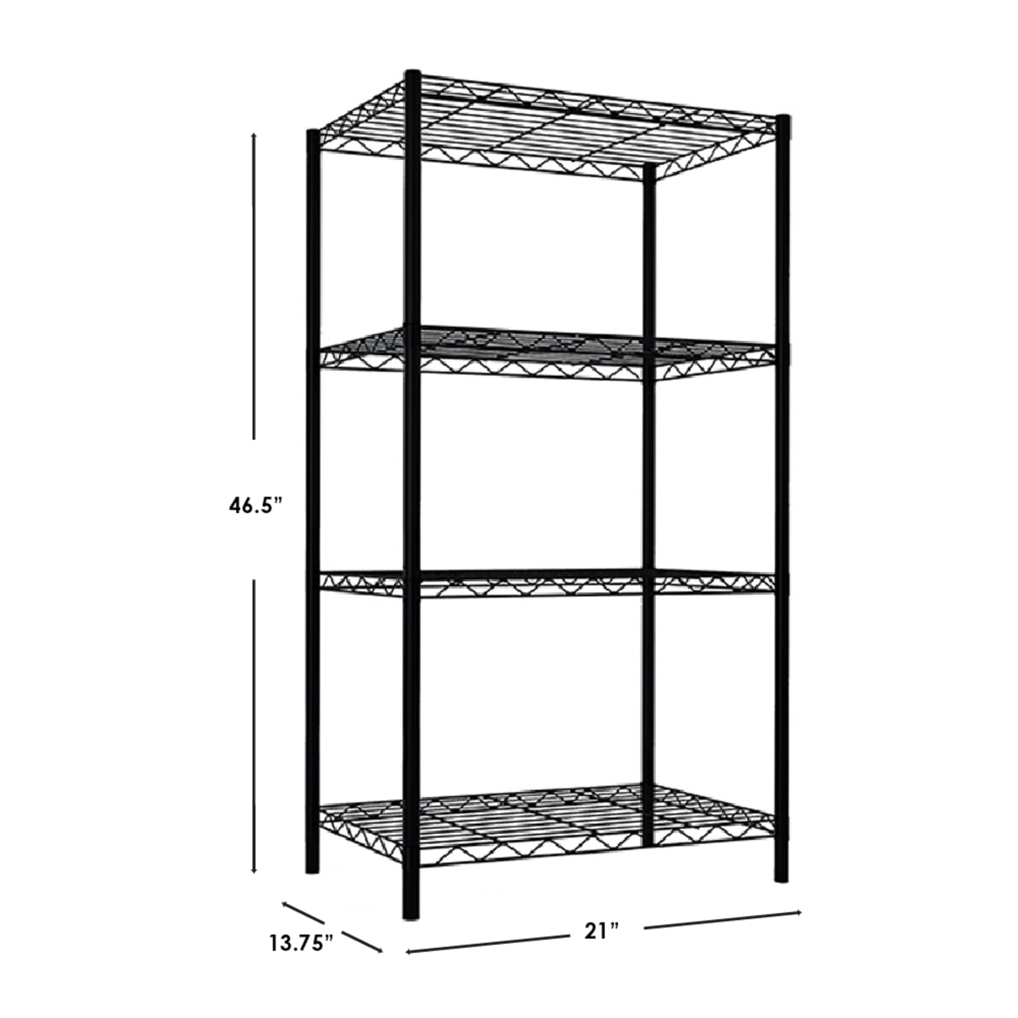 Home Basics 4 Tier Steel Wire Shelf, Black $40.00 EACH, CASE PACK OF 4