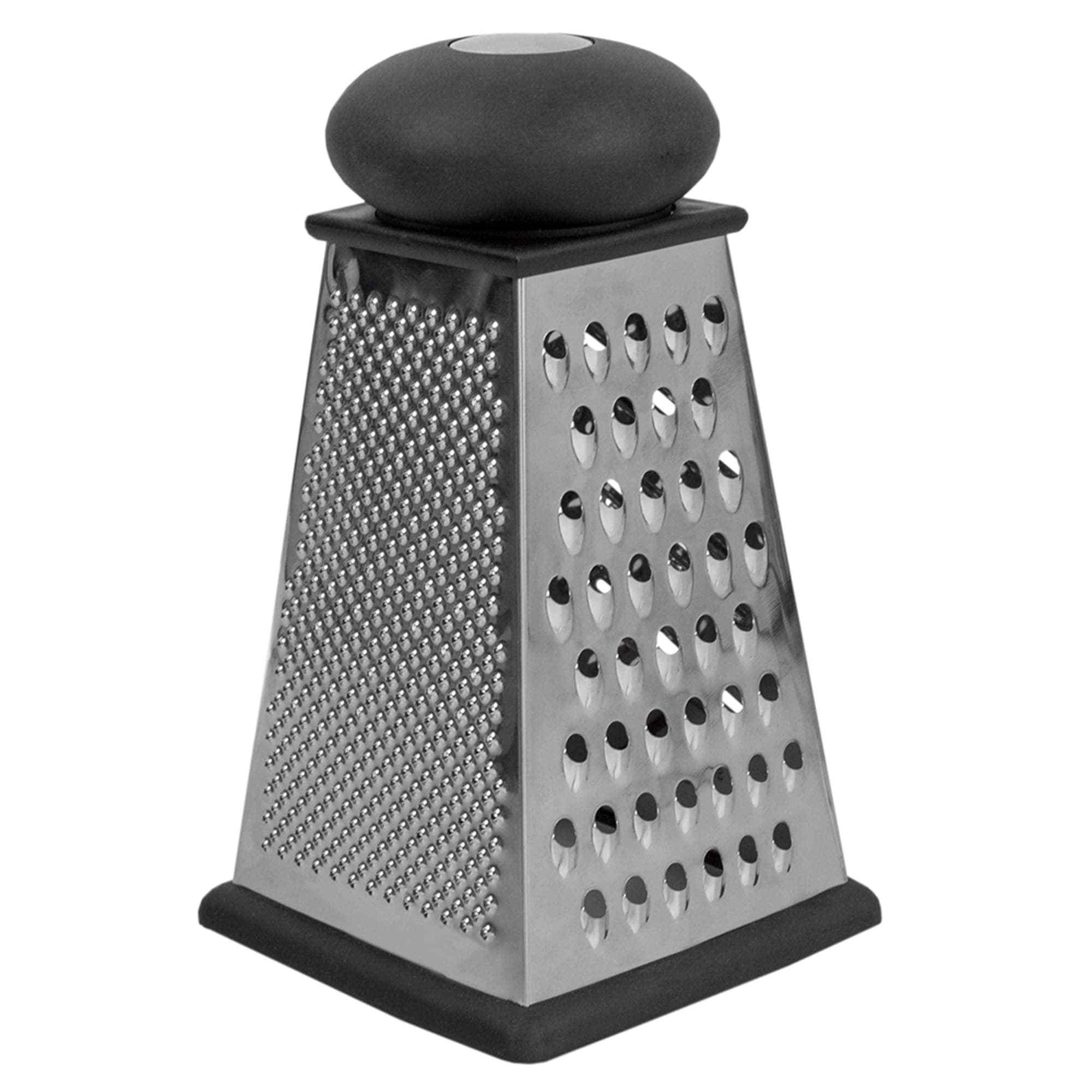 Home Basics 4-Sided Cheese Grater With Rubber Grip, Black $4.00 EACH, CASE PACK OF 24