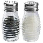 Load image into Gallery viewer, Home Basics Beehive 2 Piece Glass Salt and Pepper Set with Stainless Steel Sifter Tops $2.00 EACH, CASE PACK OF 24
