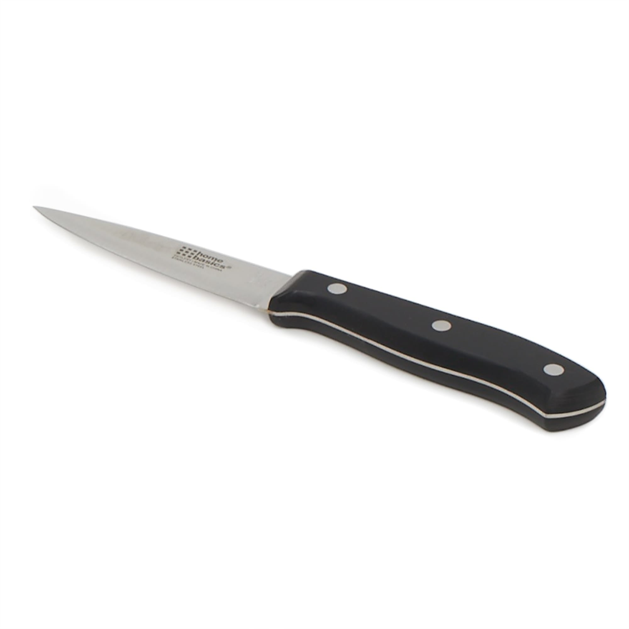 Home Basics 3.5" Stainless Steel Paring Knife with Contoured Bakelite Handle, Black $1.50 EACH, CASE PACK OF 24