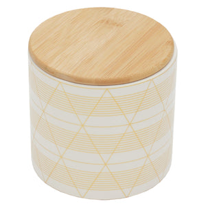 Home Basics Diamond Stripe Small Ceramic Canister with Bamboo Top $5.00 EACH, CASE PACK OF 12