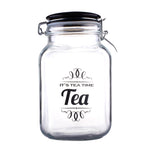 Load image into Gallery viewer, Home Basics Tea Time 67.6 oz. Glass Jar with Ceramic Flip Lid Top, Black $4.00 EACH, CASE PACK OF 6
