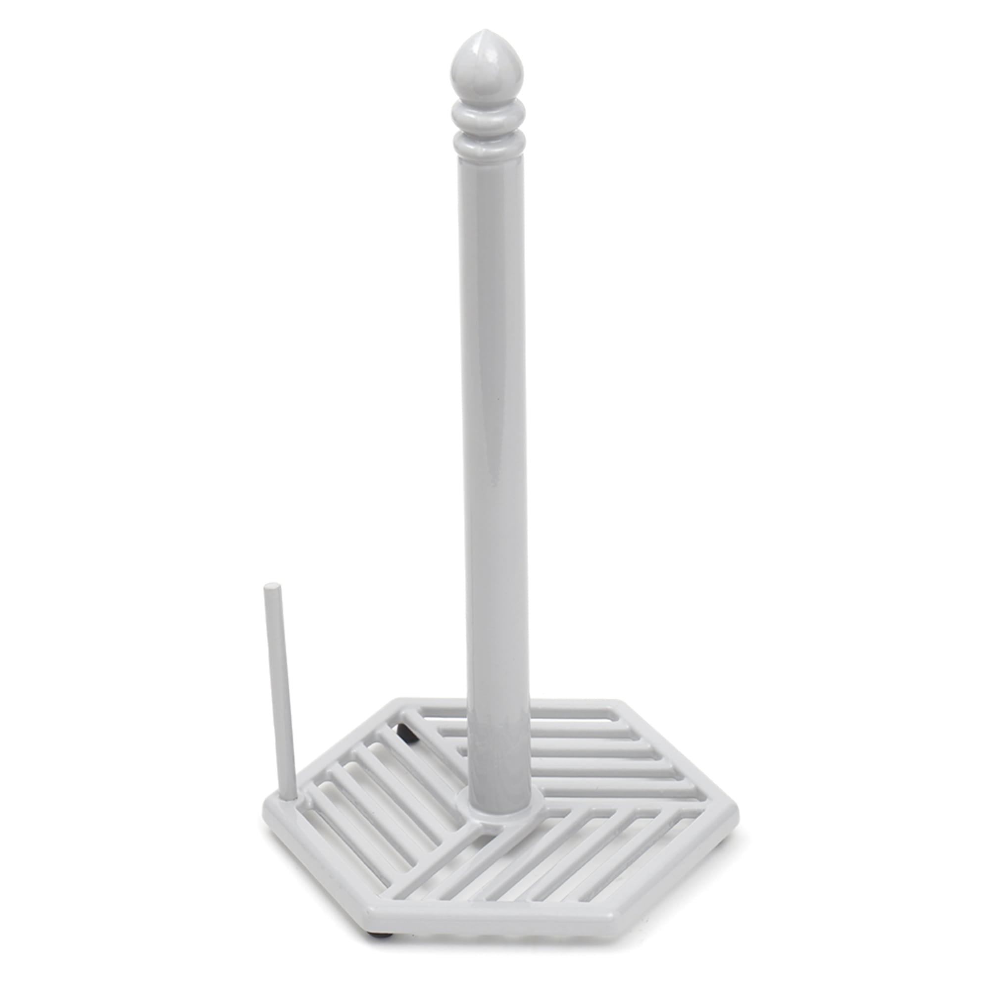 Home Basics Lines Freestanding Cast Iron Paper Towel Holder with Dispensing Side Bar, Grey $10.00 EACH, CASE PACK OF 3