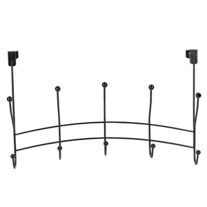 Home Basics Shelby 5 Hook Over the Door Hanging Rack, Black $5.00 EACH, CASE PACK OF 12