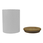 Load image into Gallery viewer, Home Basics Honeycomb Medium Ceramic Canister, White $6.00 EACH, CASE PACK OF 12
