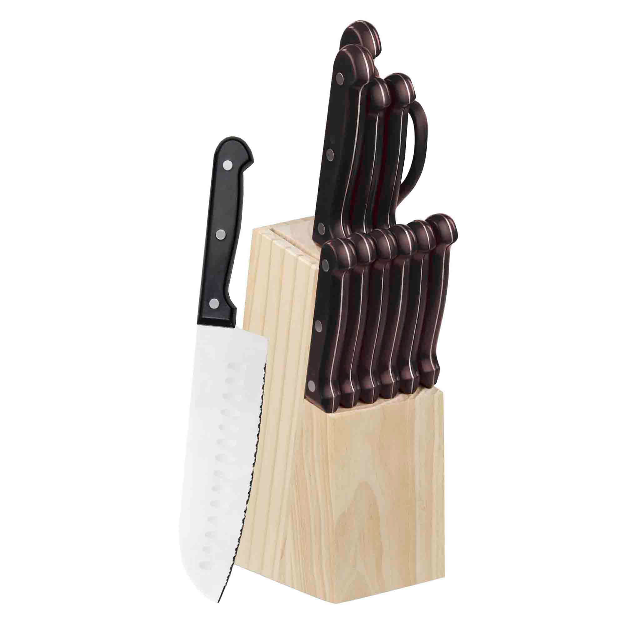 Home Basics 13 Piece Knife Set with Block in Black $10.00 EACH, CASE PACK OF 12