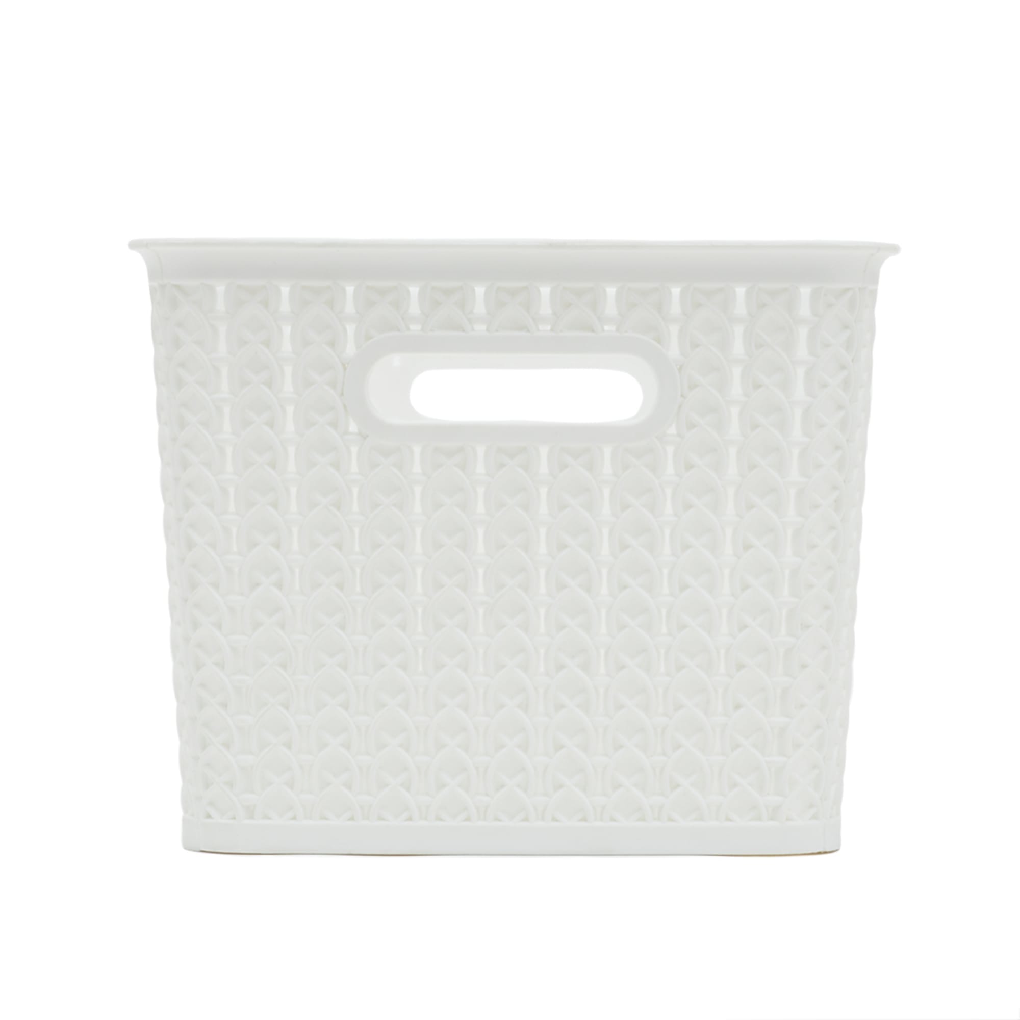 Home Basics 5 Liter Plastic Basket With Handles, White $4 EACH, CASE PACK OF 6