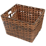 Load image into Gallery viewer, Home Basics X-large  Faux Rattan Basket with Cut-out Handles, Coffee $15.00 EACH, CASE PACK OF 6

