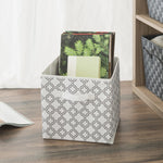 Load image into Gallery viewer, Home Basics Quatrefoil Collapsible Non-Woven Storage Cube, White $3.00 EACH, CASE PACK OF 12
