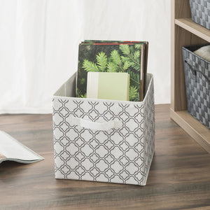 Home Basics Quatrefoil Collapsible Non-Woven Storage Cube, White $3.00 EACH, CASE PACK OF 12