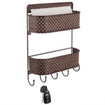 Load image into Gallery viewer, Home Basics Wall Mount Basket Weave 2 Tier Letter Rack Organizer, Bronze $10.00 EACH, CASE PACK OF 6
