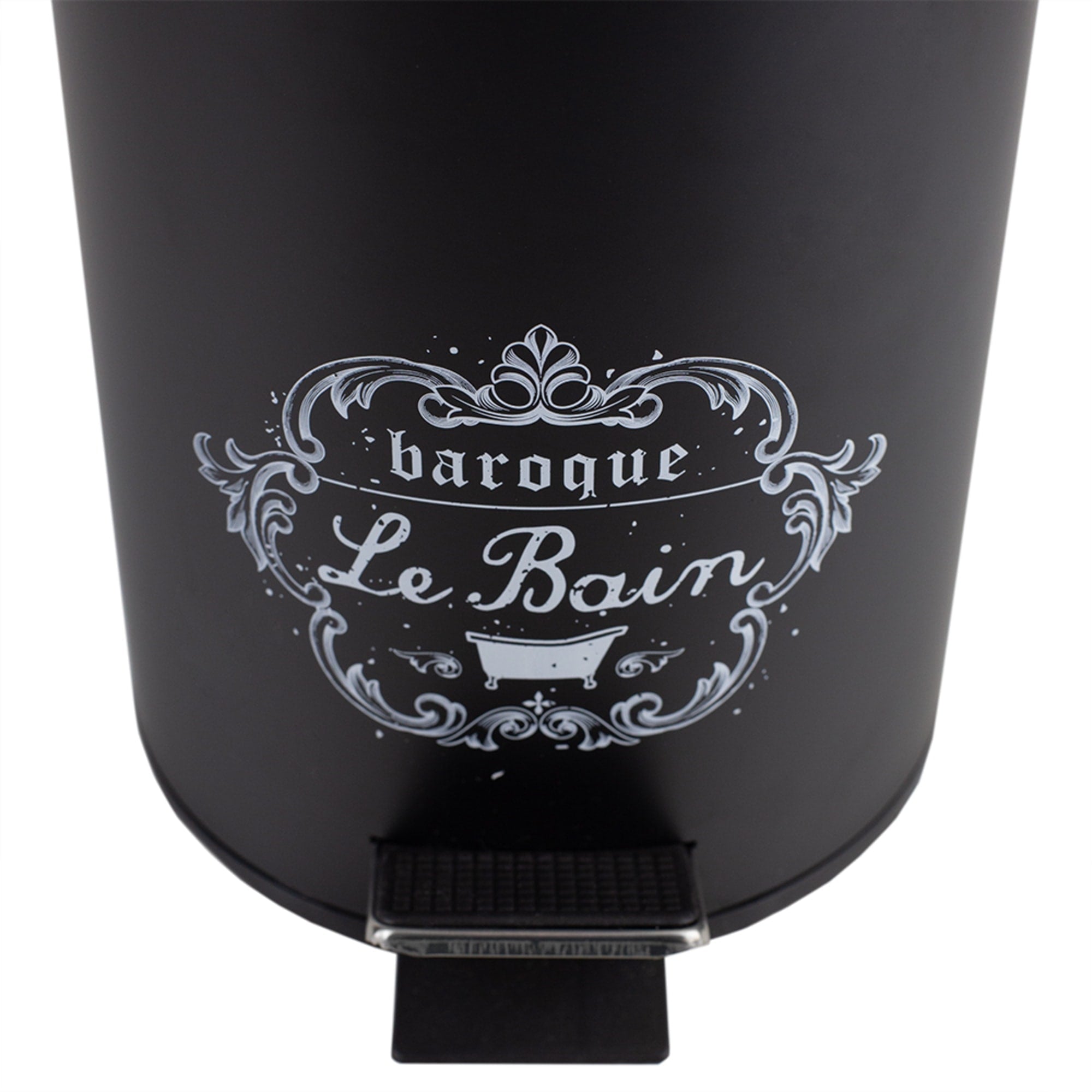Home Basics 3 LT Paris Le Bain Step On  Steel Waste Bin with Carrying Handle, Black $8.00 EACH, CASE PACK OF 6