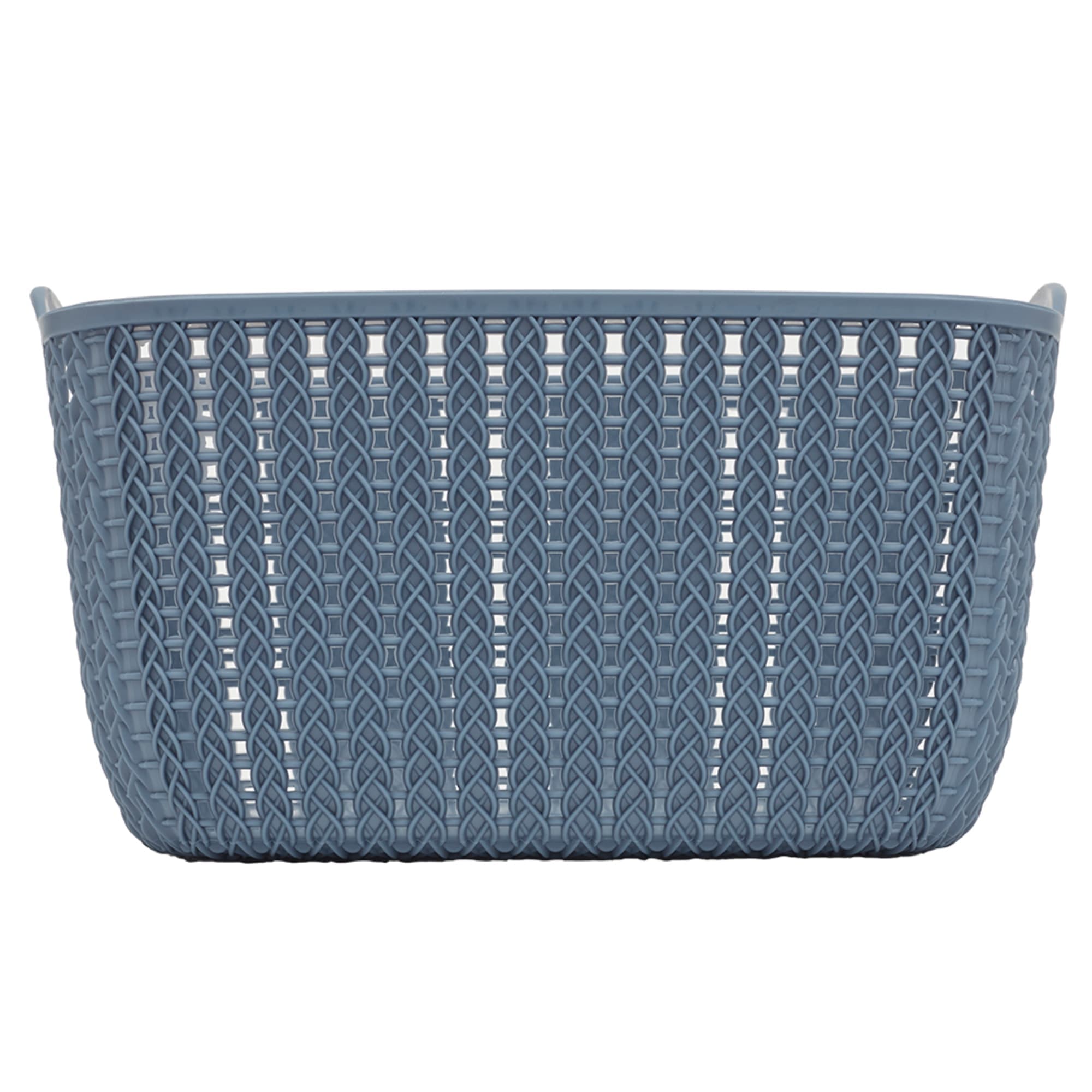 Home Basics 6L Crochet-Designed Plastic Basket, Blue $3.00 EACH, CASE PACK OF 24