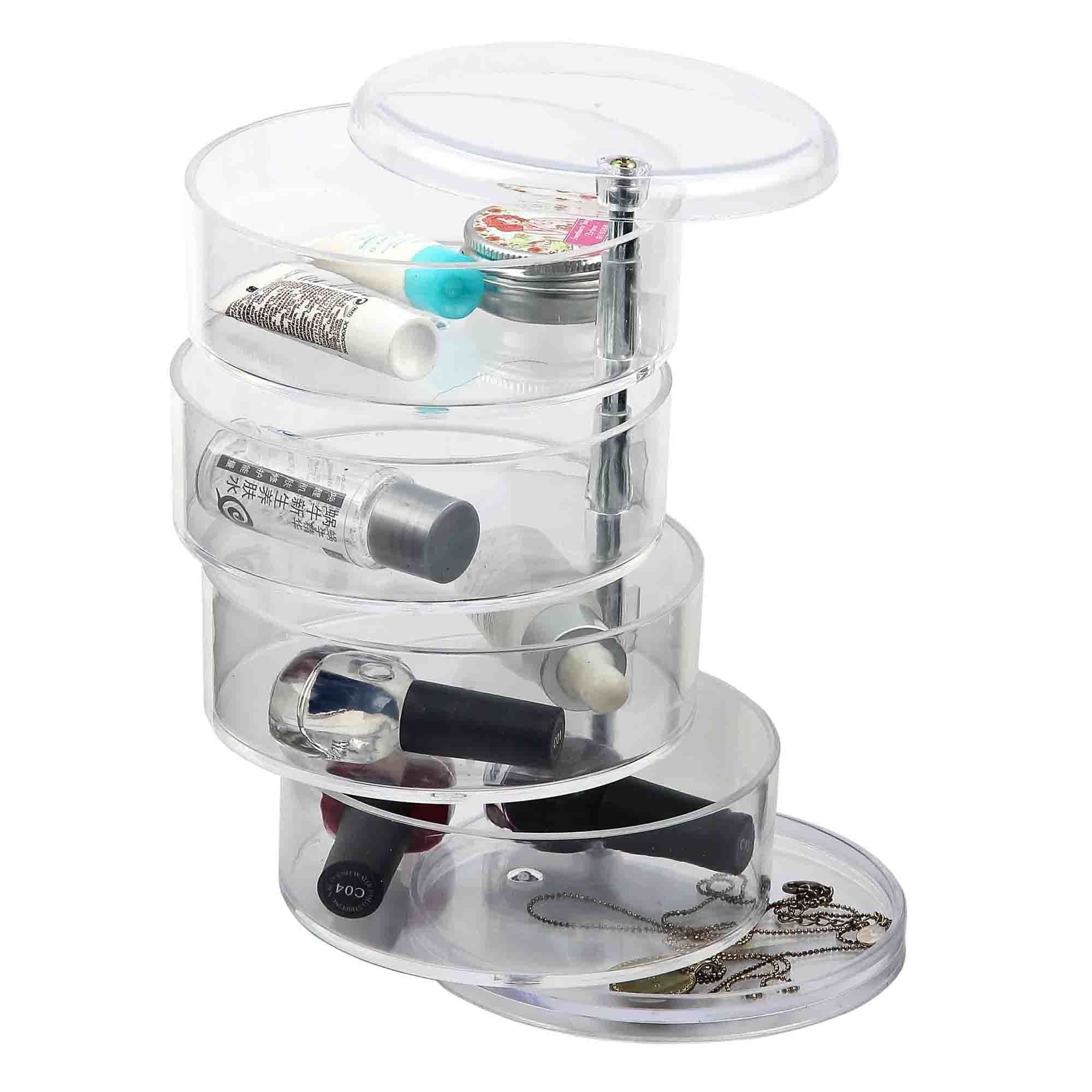 Home Basics 4-Section Swivel Jewelry Organizer, Clear $5.00 EACH, CASE PACK OF 12
