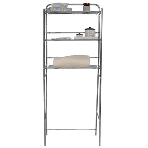Home Basics 3 Tier  Steel Space Saver Over the Toilet Bathroom Shelf with Open Shelving, Chrome $25.00 EACH, CASE PACK OF 6
