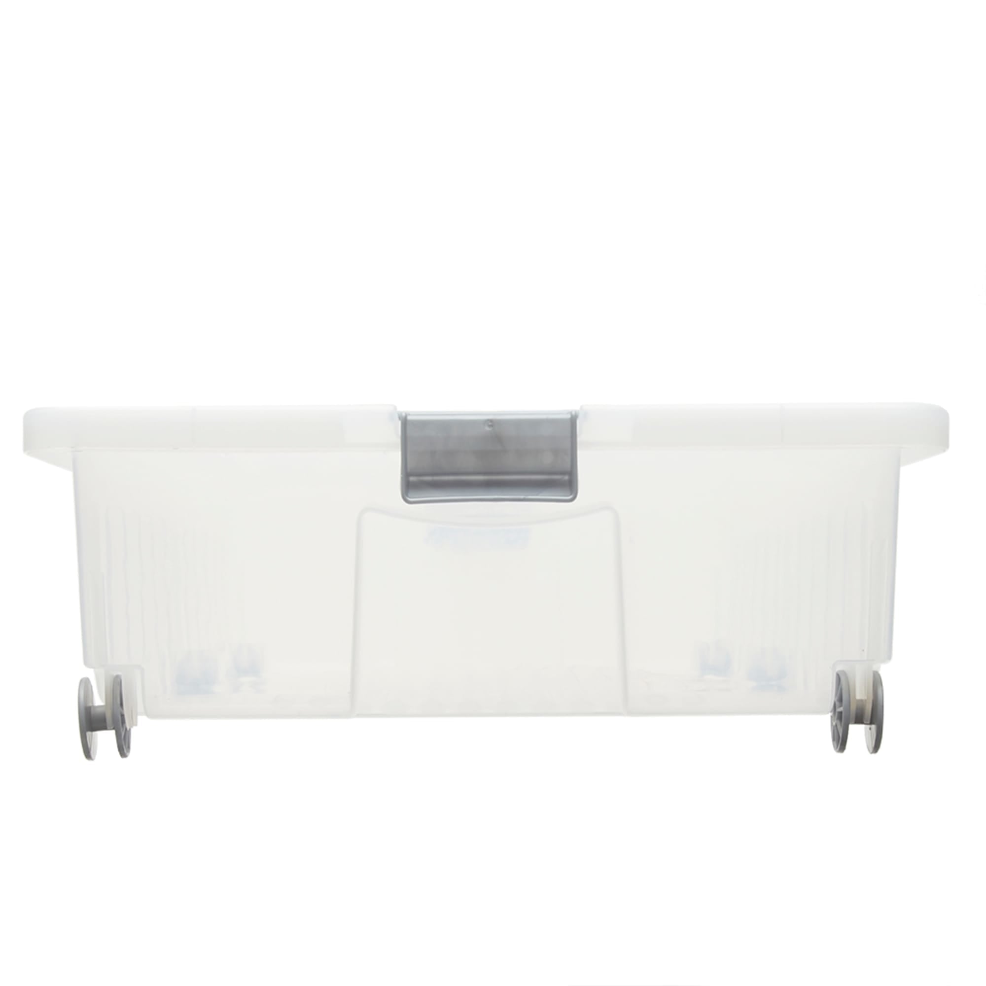 Home Basics 45L Under The Bed Storage Box with Wheels, Clear $25 EACH, CASE PACK OF 6