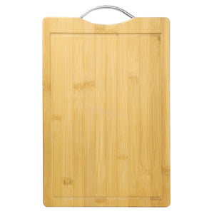 Home Basics 10" x 15" Bamboo Cutting Board with Juice Groove and Stainless Steel Handle $5.00 EACH, CASE PACK OF 12