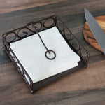 Load image into Gallery viewer, Home Basics Scroll Collection Steel Flat Napkin Holder, Bronze $6.00 EACH, CASE PACK OF 12
