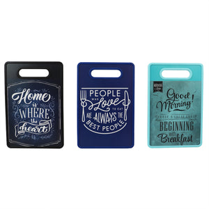 Home Basics Typography 8" x 12" Plastic Cutting Board - Assorted Colors