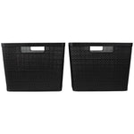 Load image into Gallery viewer, Home Basics Trellis 13.25&quot; x 11.25&quot; x 8.75&quot; Multi-Purpose Stackable Plastic Storage Basket, (Pack of 2) - Assorted Colors
