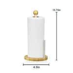 Load image into Gallery viewer, Home Basics Bamboo Paper Towel Holder with Steel Dispensing Side Bar $6.00 EACH, CASE PACK OF 12
