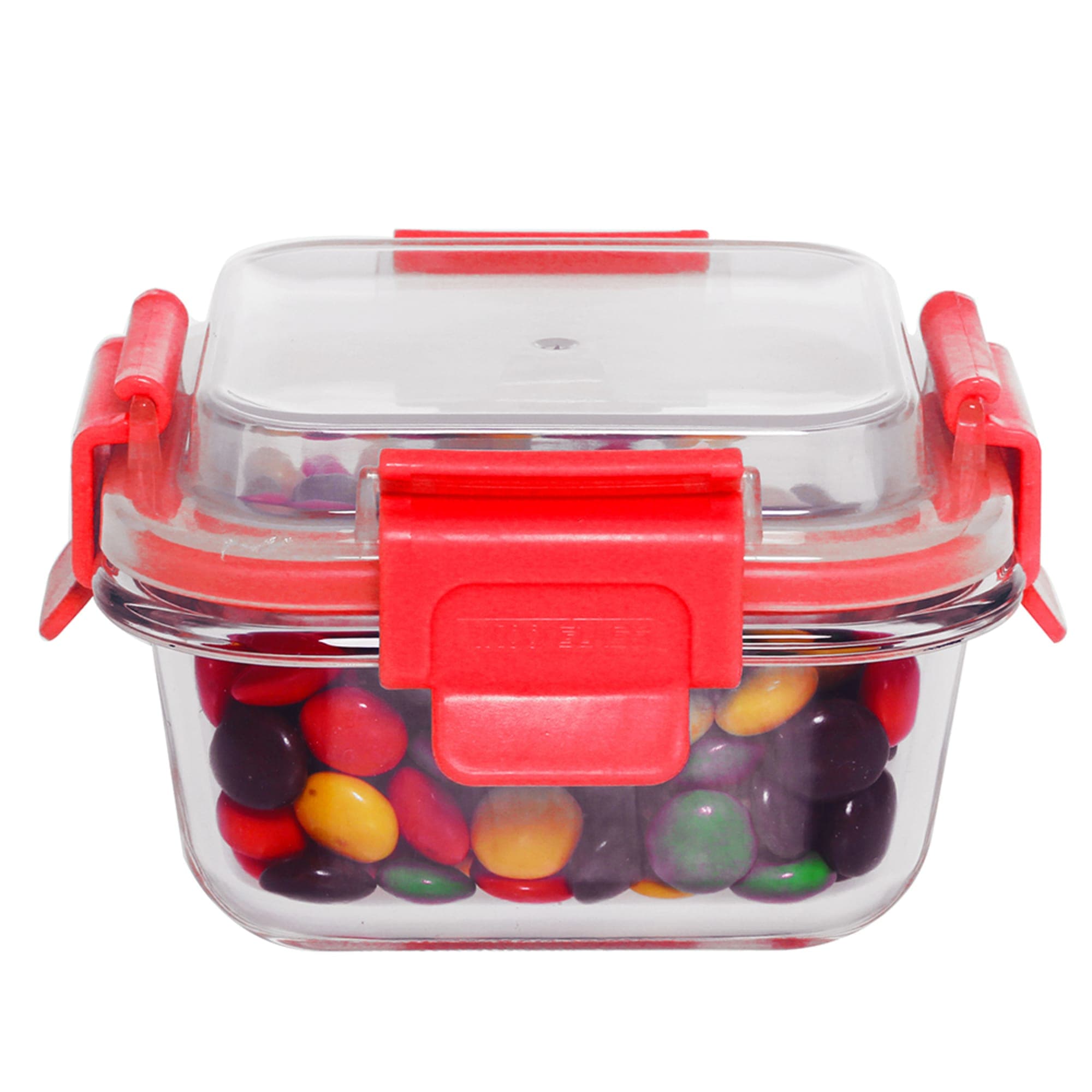 Home Basics 21oz. Rectangular Glass Food Storage Container With Plastic Lid, Red $5.00 EACH, CASE PACK OF 12