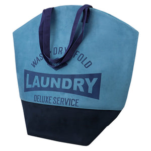 Home Basics Deluxe Service Wash Dry Fold Canvas Laundry Tote, Blue $10.00 EACH, CASE PACK OF 6
