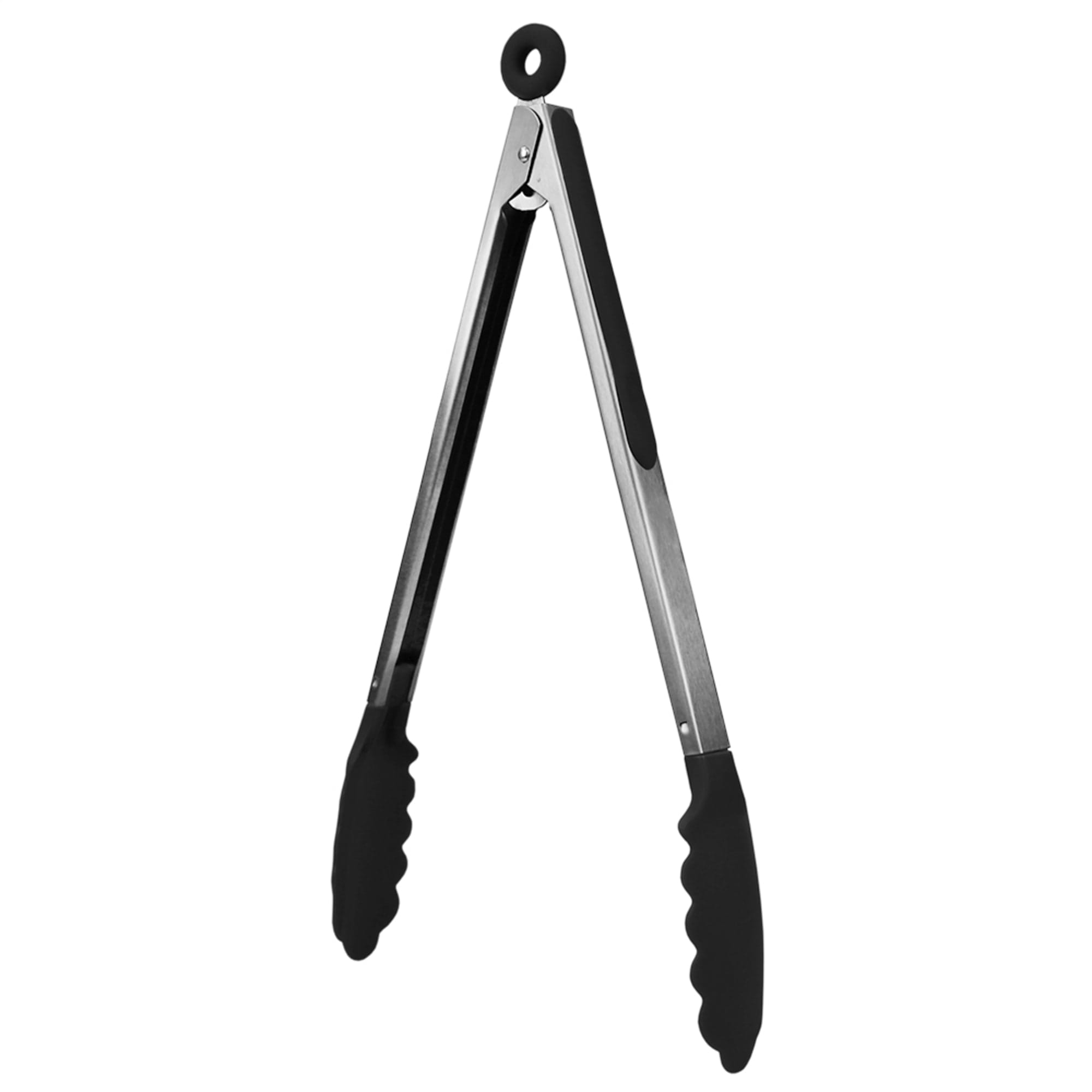 Home Basics Stainless Steel Silicone Kitchen Tongs, Black $2.00 EACH, CASE PACK OF 24