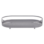 Load image into Gallery viewer, Home Basics Oval Lace Decorative Plastic  Vanity Tray with Rounded Feet, Grey $10.00 EACH, CASE PACK OF 12
