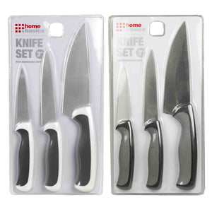 Home Basics Stainless Steel 3 Piece Knife Set $3.00 EACH, CASE PACK OF 12