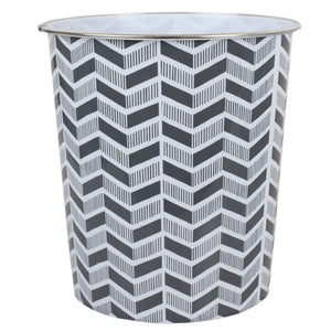 Home Basics Chevron 5 Liter Open Top Compact Decorative Round Waste Bin - Assorted Colors