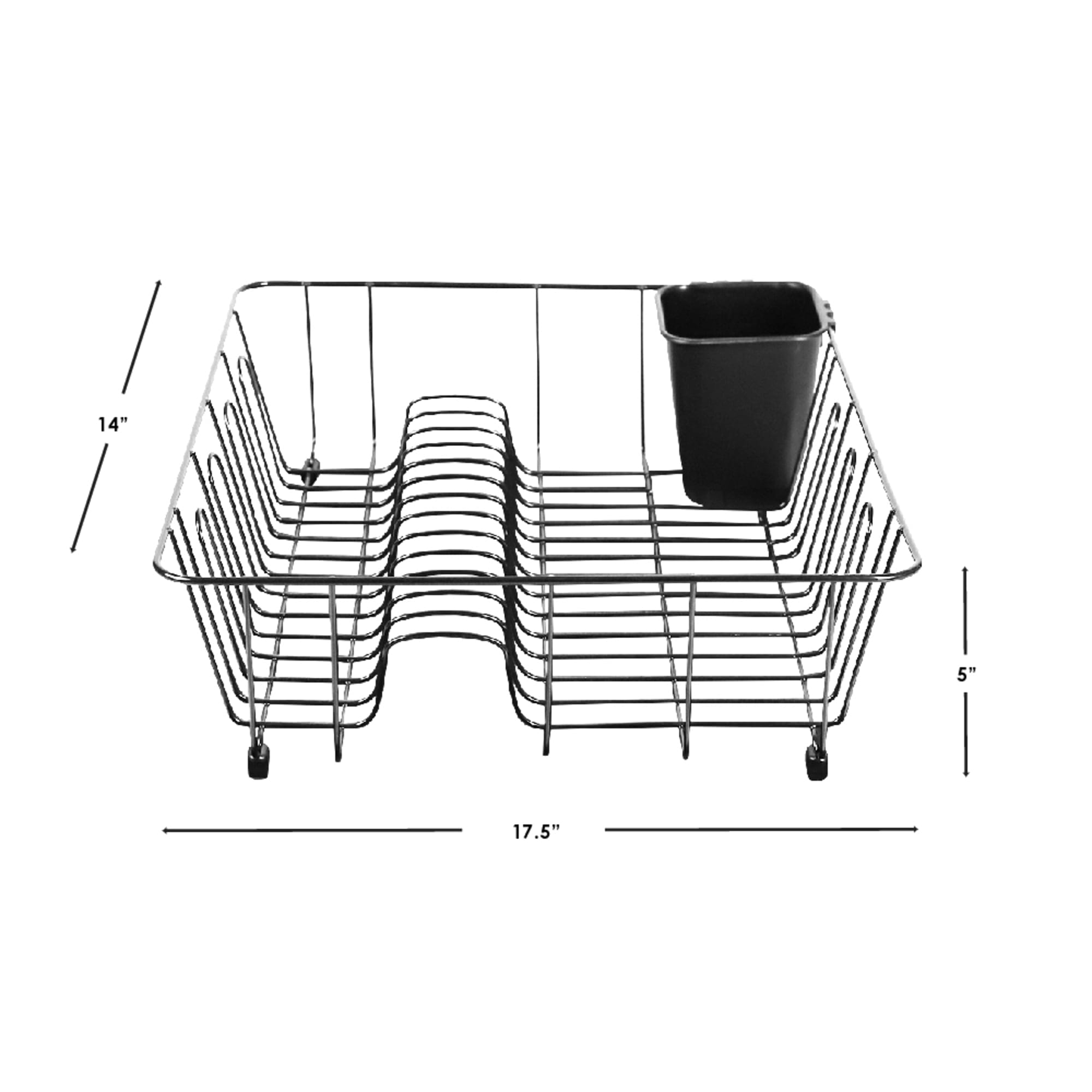 Home Basics Large Vinyl Coated Wire Dish Rack with Utensil Holder, Black $6.00 EACH, CASE PACK OF 12