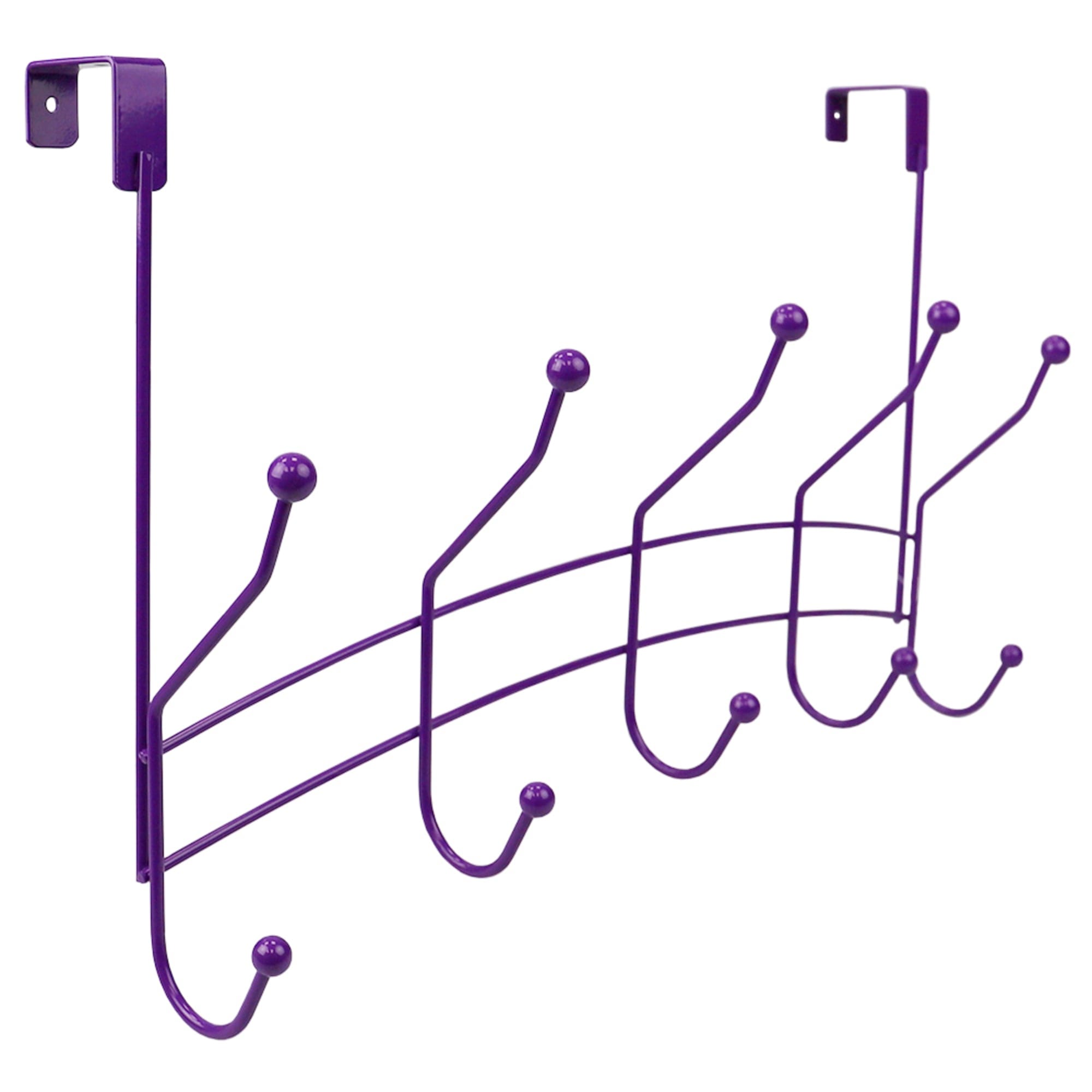 Home Basics Shelby 5 Hook Over the Door Hanging Rack, Purple $6.00 EACH, CASE PACK OF 12