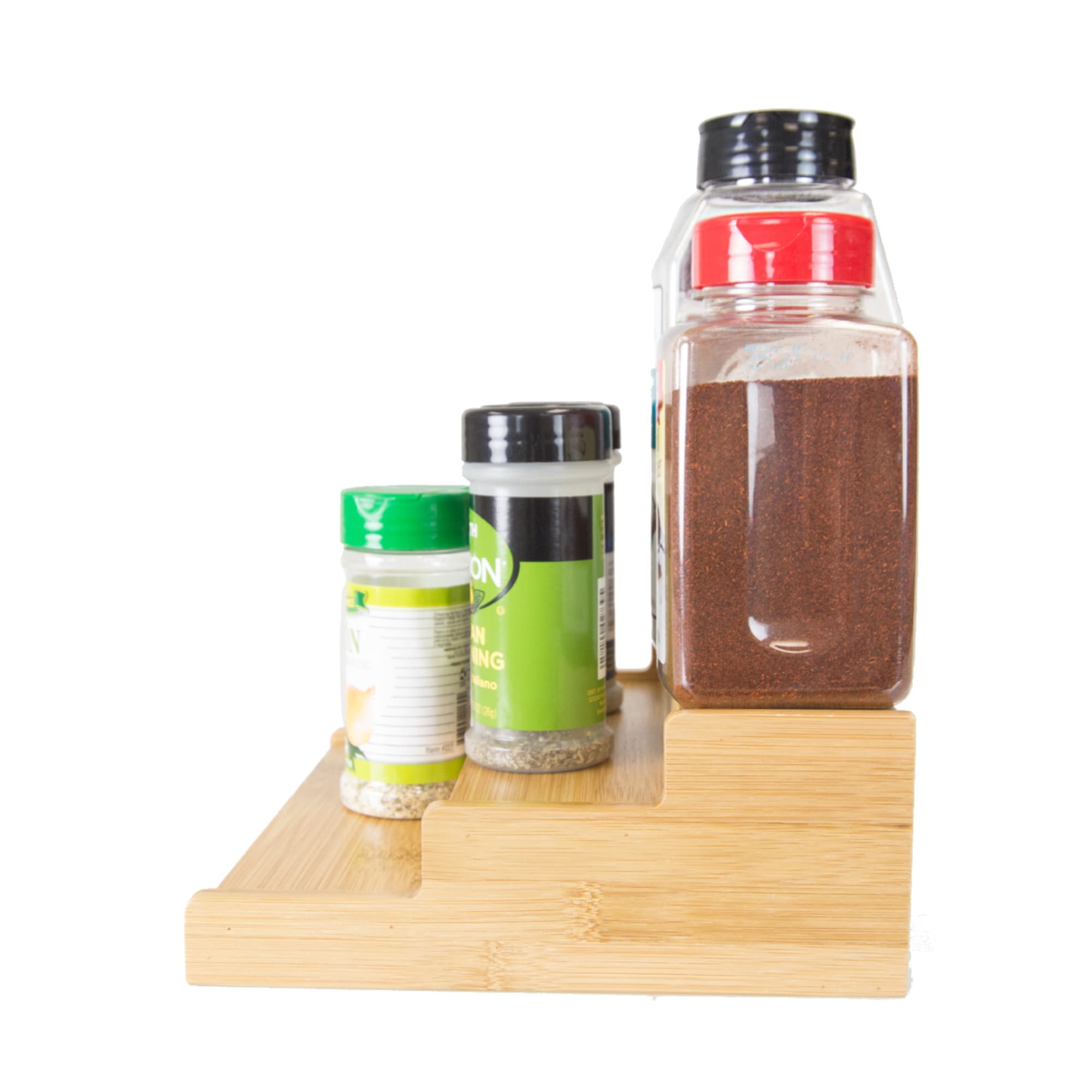 Adjustable 3 Tier Bamboo Spice Rack Organizer Natural | Honey-Can-Do