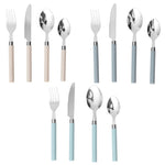 Load image into Gallery viewer, Home Basics Contemporary Neutrals 16 Piece Flatware Set with Soft Grip Plastic Handles - Assorted Colors
